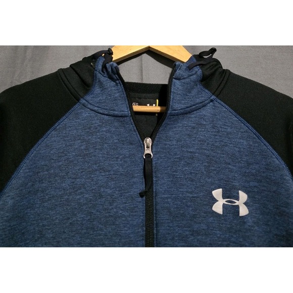 Under Armour Hoodie Mens XL Tech Terry Lined Full Zip Sweatshirt Heather Blue - Picture 1 of 7